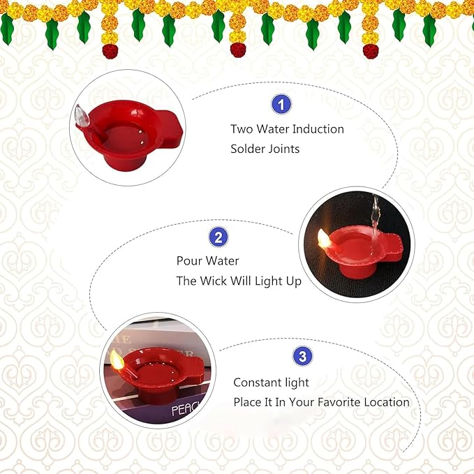 Water Sensor Diya for Home Decor Festivals Decoration Floating Led Light Diya Diwali (Pack of 6/12/18/24)