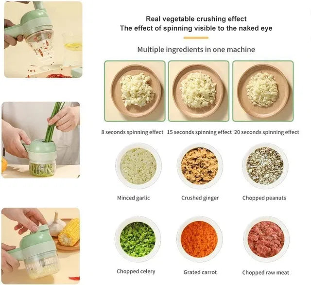 SliceSmart™ 4 in 1 Portable Electric Vegetable Cutter