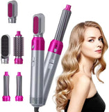 5 in 1 Multifunctional WavePro™ Hair Dryer Styling Tool, Detachable 5-in-1 Multi-Head Hot Air Comb, The Negative Ion Automatic Suction Hair Curler